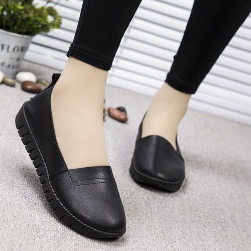 Ladies Shop12 Casual Flat Shoes Office Shoes-Black