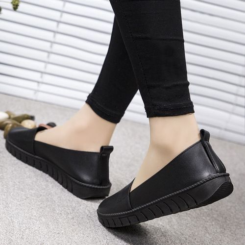 Ladies Shop12 Casual Flat Shoes Office Shoes-Black