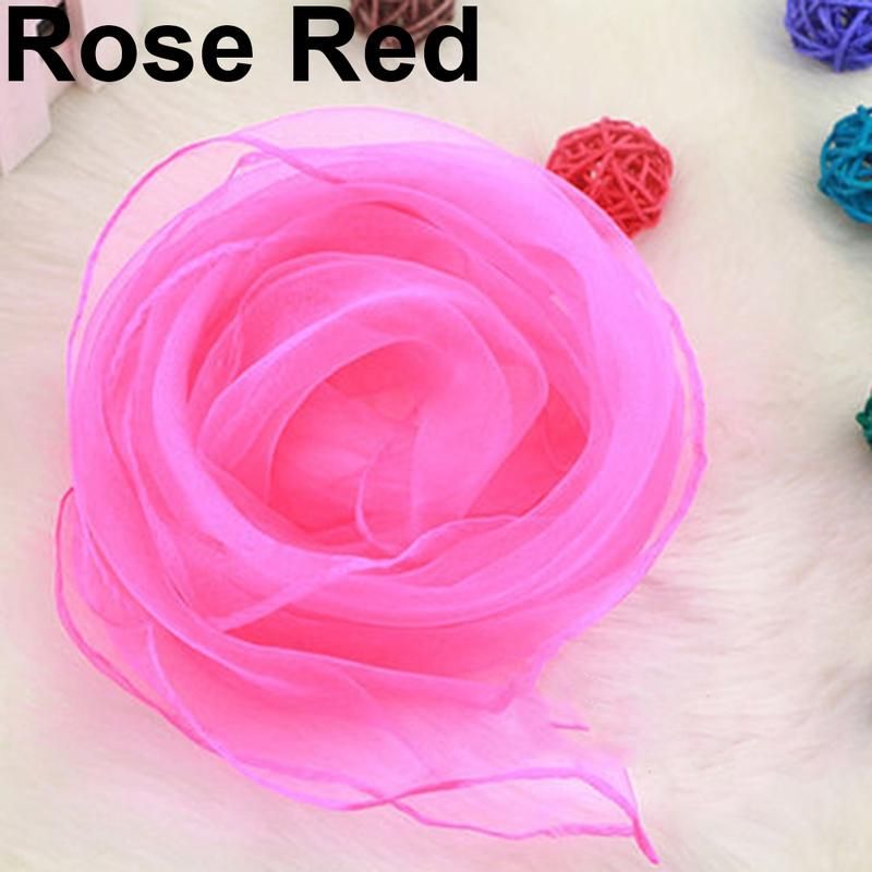 Women Girl Candy Color Soft Light Weight Chiffon Neck-Pink