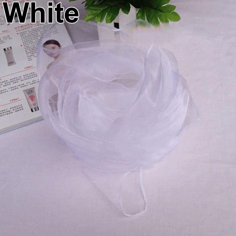 Women Girl Candy Color Soft Light Weight Chiffon Neck-Pink