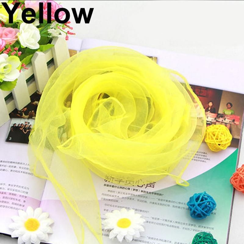Women Girl Candy Color Soft Light Weight Chiffon Neck-Pink