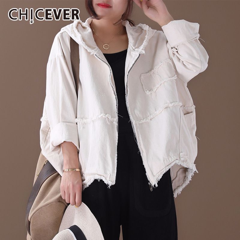 Denim Jacket Female Hooded