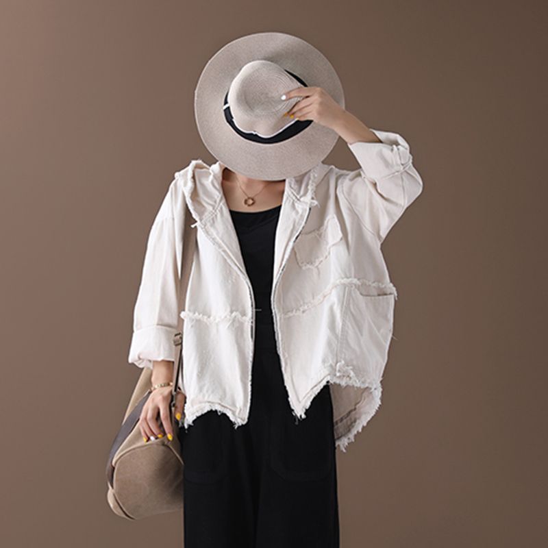 Denim Jacket Female Hooded
