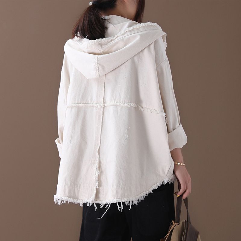 Denim Jacket Female Hooded