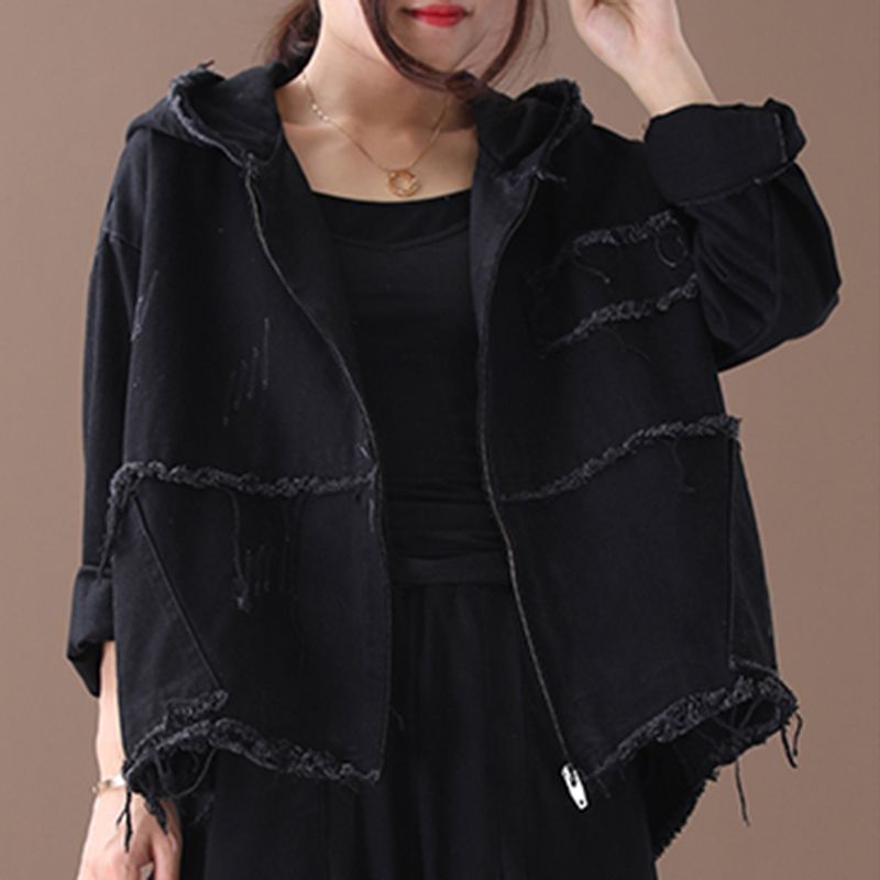 Denim Jacket Female Hooded