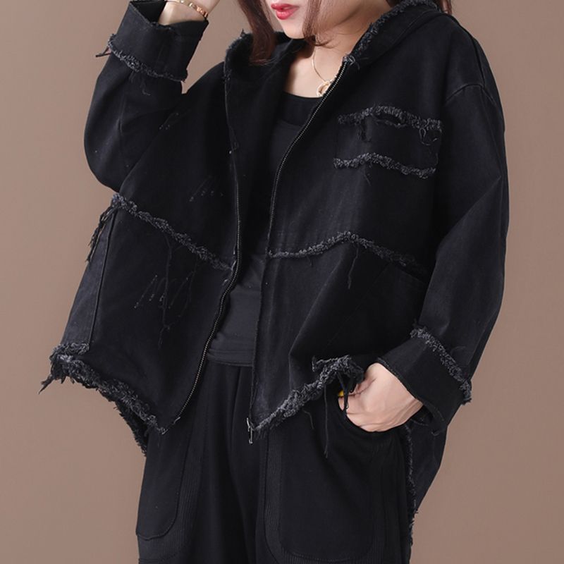 Denim Jacket Female Hooded
