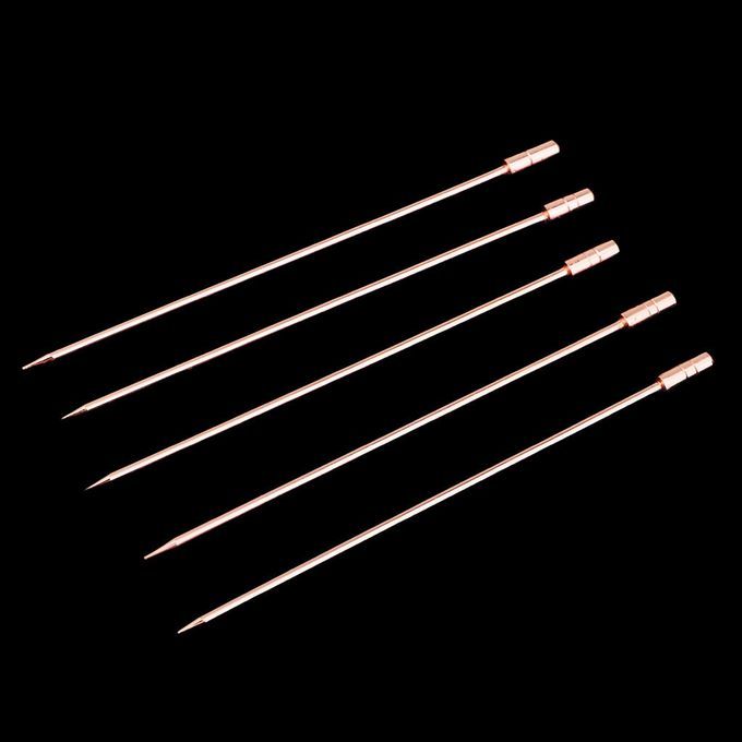 5pcs Cocktail Food Fruit Fork Picks Stick Drink Cylinder-Rose Gold