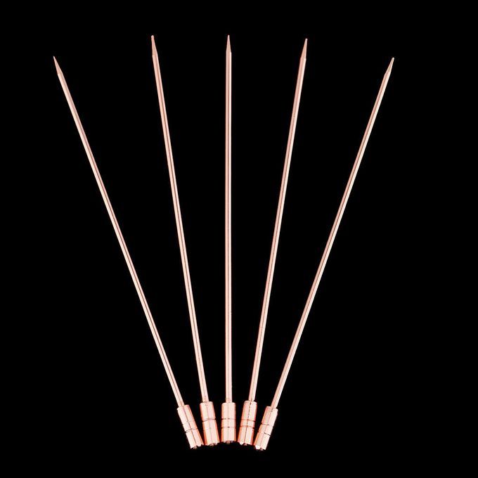 5pcs Cocktail Food Fruit Fork Picks Stick Drink Cylinder-Rose Gold