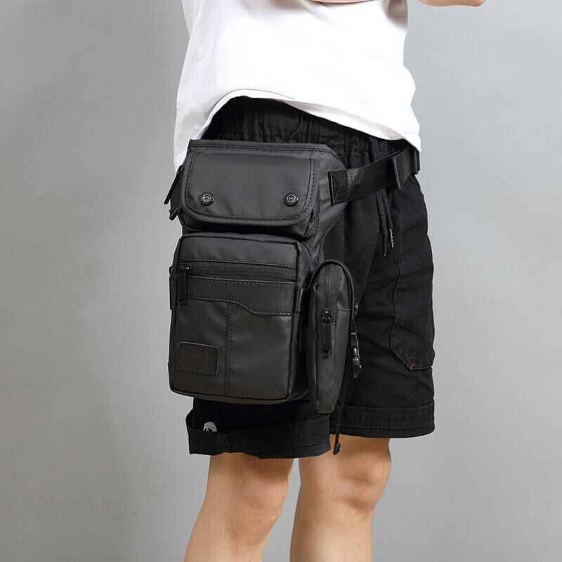 Men's Waterproof Oxford Cloth Leg Strong Waist Bag Military Black
