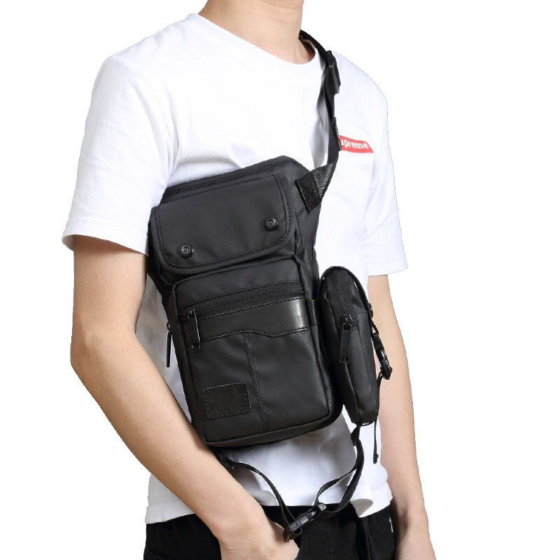 Men's Waterproof Oxford Cloth Leg Strong Waist Bag Military Black