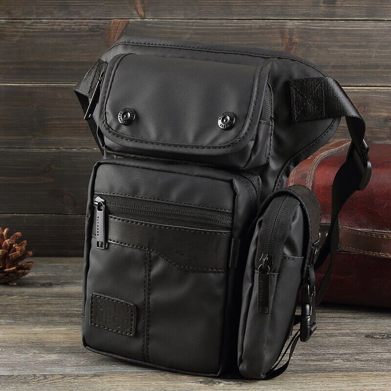 Men's Waterproof Oxford Cloth Leg Strong Waist Bag Military Black