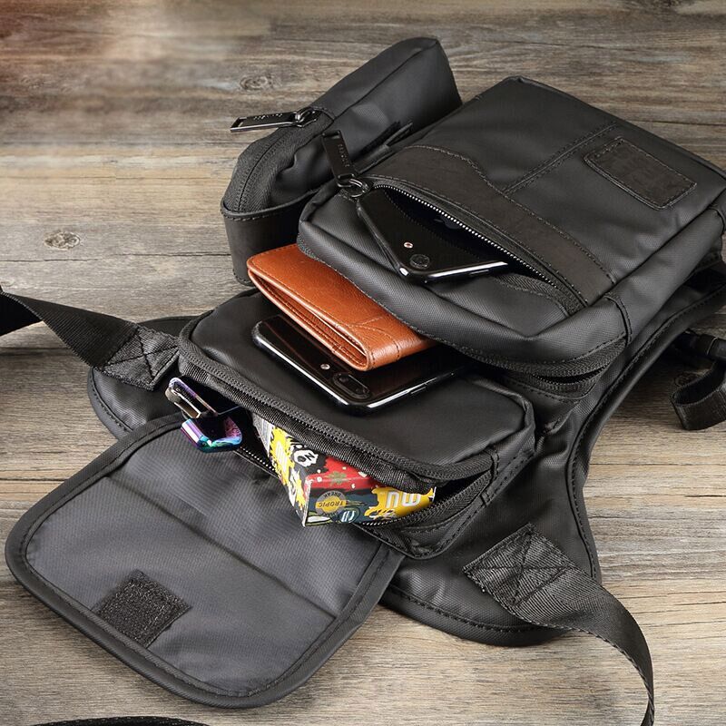 Men's Waterproof Oxford Cloth Leg Strong Waist Bag Military Black