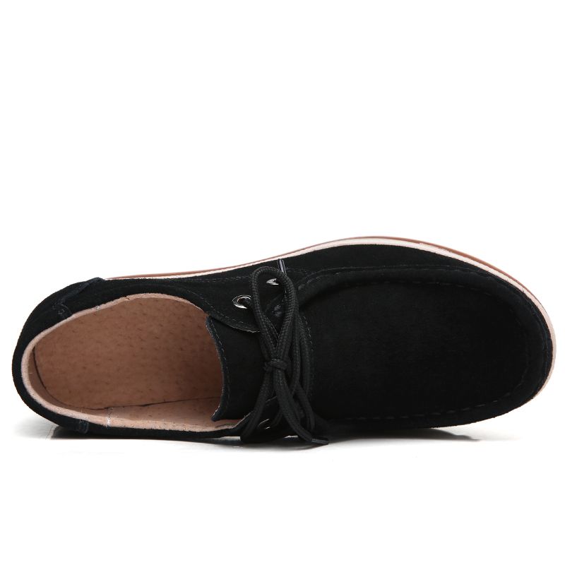 Leather Shoes For Women Heighten Loafers Casual Platform Shoes
