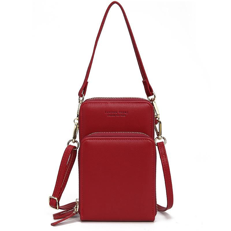 New Korean style bag women's fashion large-capacity one-shoulder women's wallet women's diagonal bag solid color multi-compartment mobile phone bag black