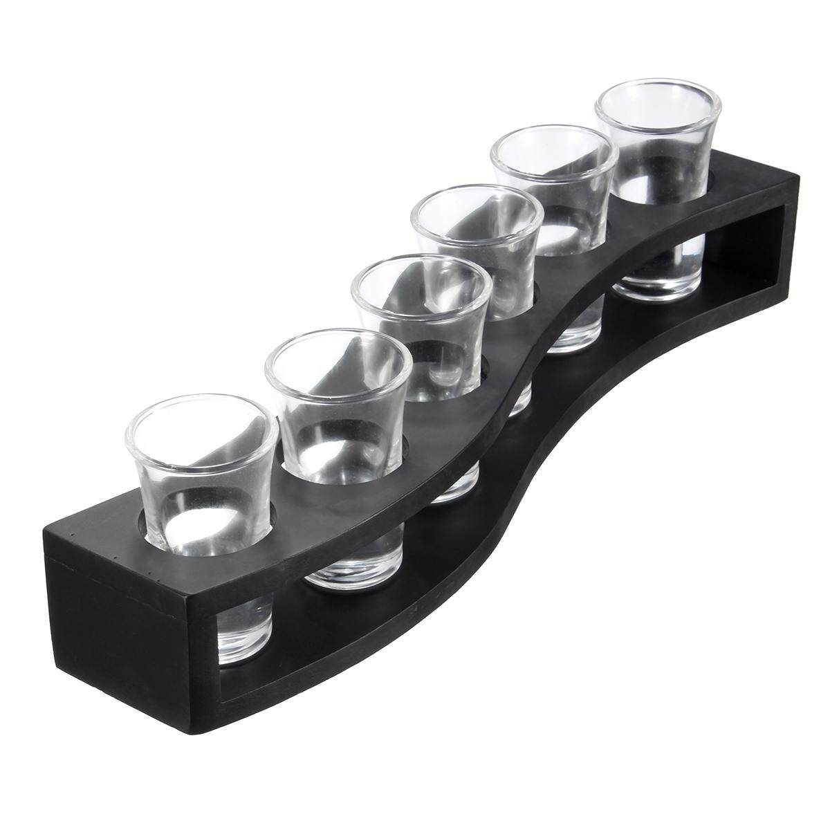 26ml Lead Free Glass 6 PCS Bullets Cup Shot Thick Bottom Swallow A Cup Suit Bar Drinking Utensils Suit With Glasses Frame