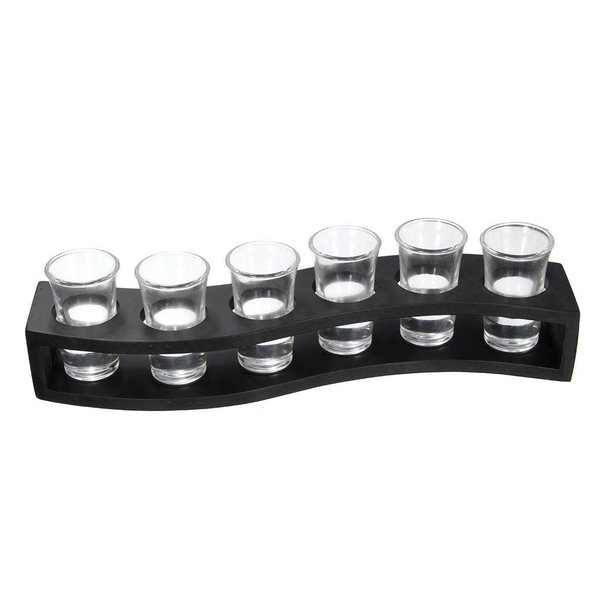 26ml Lead Free Glass 6 PCS Bullets Cup Shot Thick Bottom Swallow A Cup Suit Bar Drinking Utensils Suit With Glasses Frame