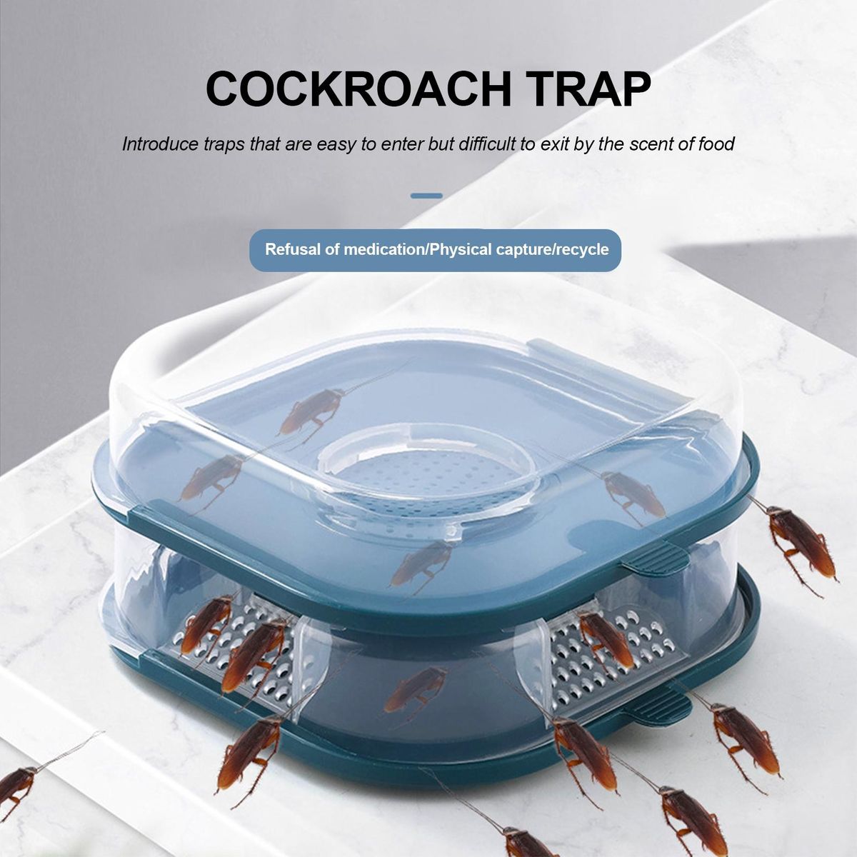 Cockroach Trap Kitchen Bathroom Powerful Cockroach Removal Box