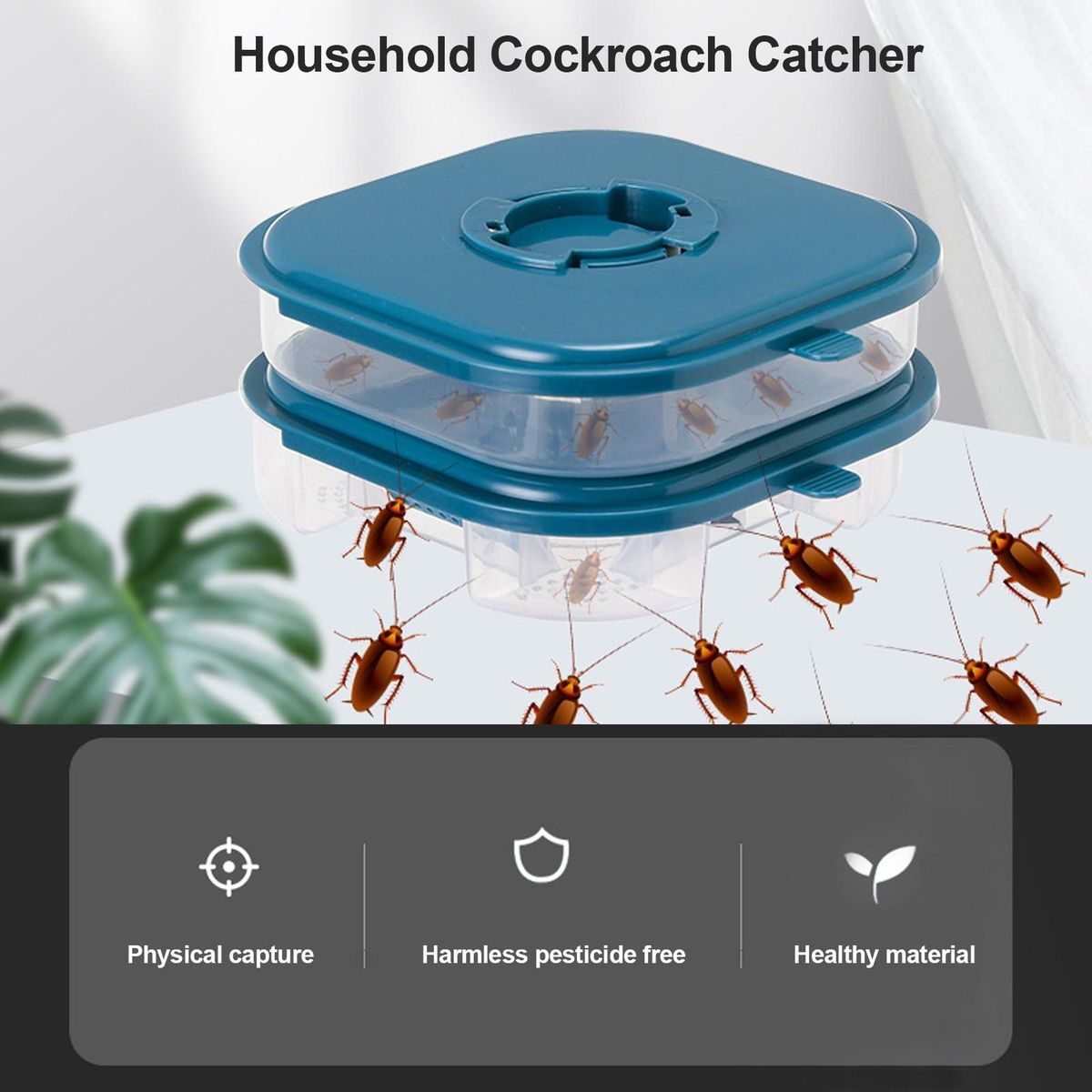 Cockroach Trap Kitchen Bathroom Powerful Cockroach Removal Box