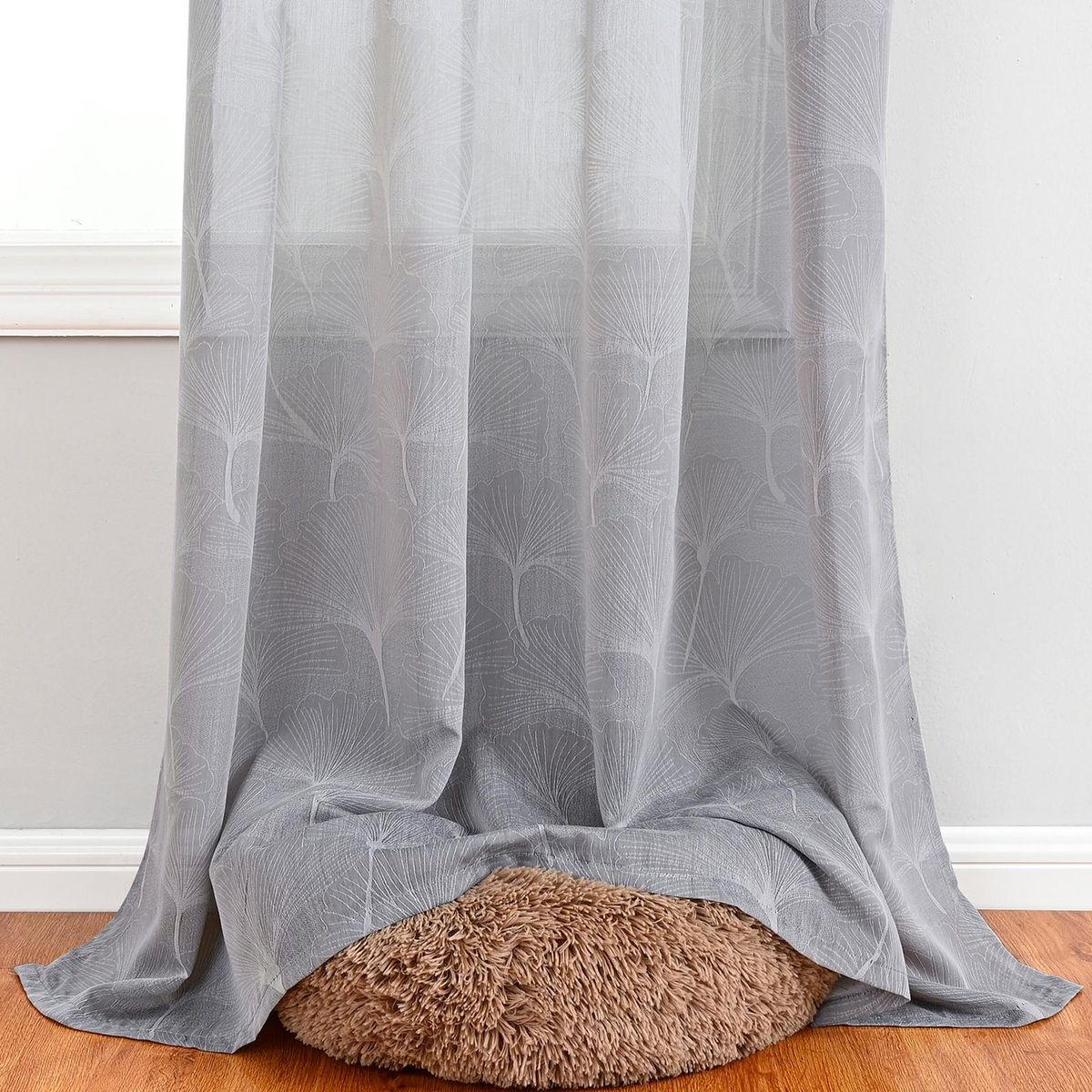 1PC Curtain Home Modern Simple Printing Ginkgo Biloba 140cm * 260cm  Breathable Shading UV Protection Bedroom Living Room Balcony Curtains