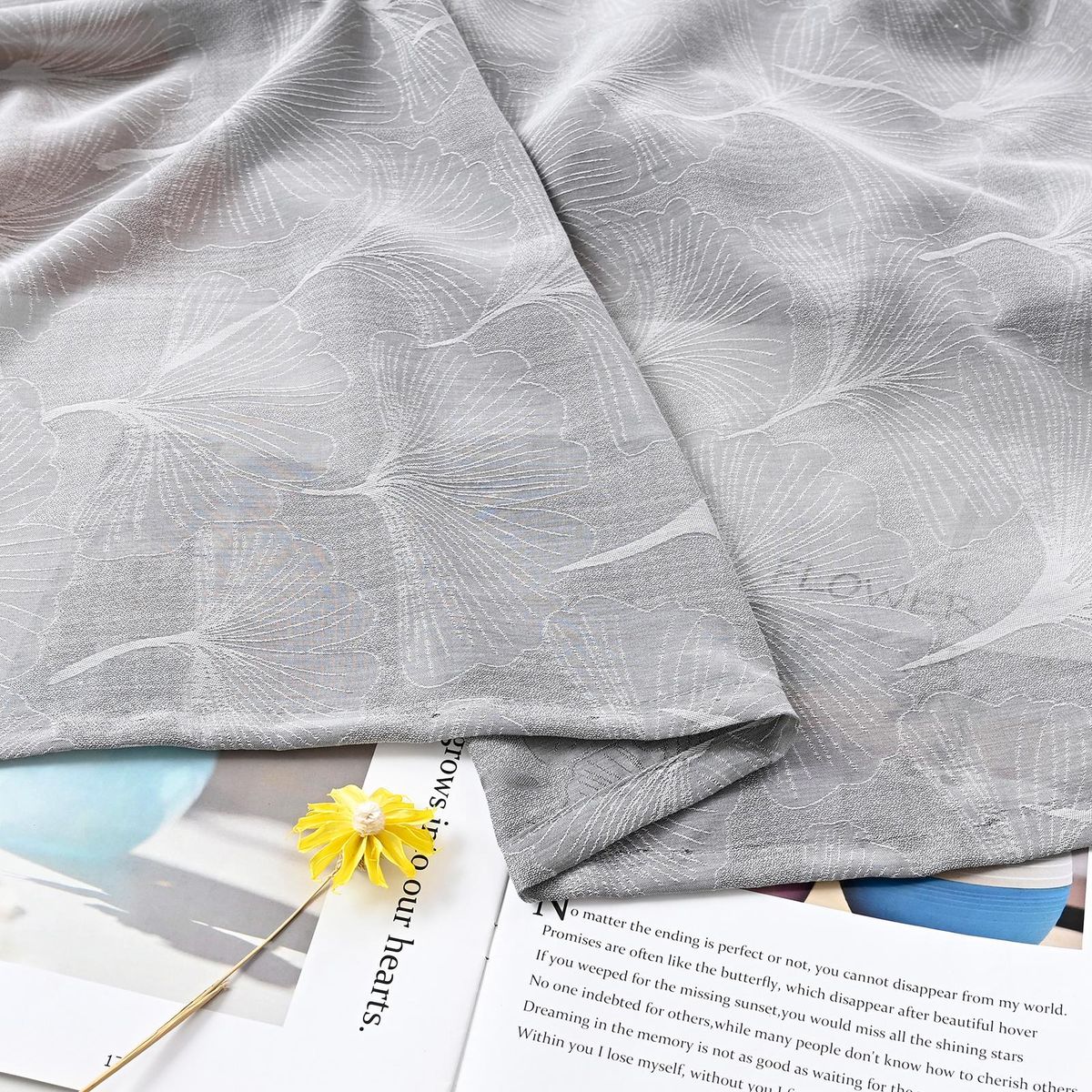 1PC Curtain Home Modern Simple Printing Ginkgo Biloba 140cm * 260cm  Breathable Shading UV Protection Bedroom Living Room Balcony Curtains
