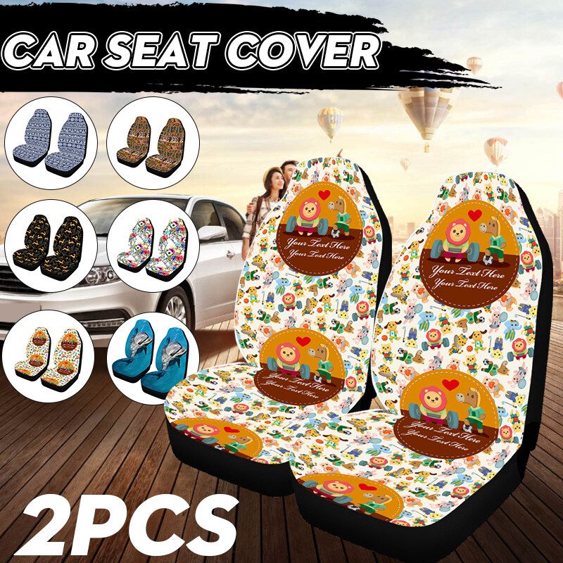 2-Pack Seat Digital Printing Four Seasons Universal Car Fabric Seat Cover YH1025