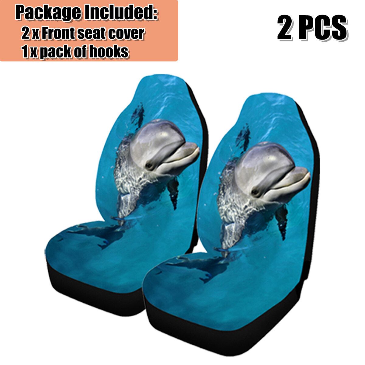 2-Pack Seat Digital Printing Four Seasons Universal Car Fabric Seat Cover YH1025