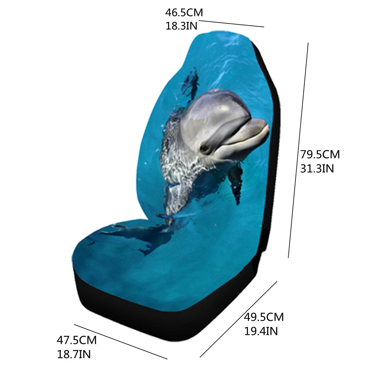 2-Pack Seat Digital Printing Four Seasons Universal Car Fabric Seat Cover YH1025