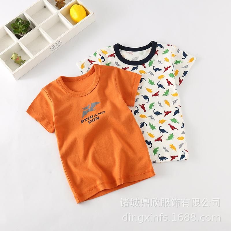 2020 Summer Threaded Children's Clothing Boys And Girls Baby Half Sleeve Pure Cotton Short