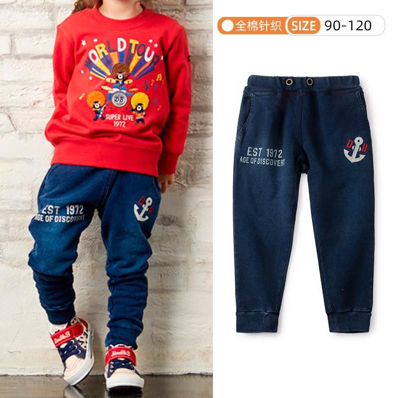 Boys' And Girls' Jeans Cotton Pants Baby Stretch Trousers Children's Thinner Pants Matchin