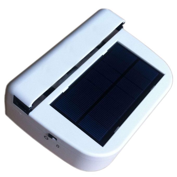 White Solar Sun Powered Car Van Truck Window Ventilator Cooler Air Vent Cool Fan
