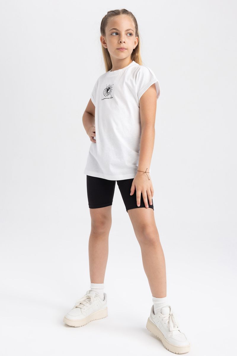 2 Piece Girl Casual Relax Fit Knitted Set - White