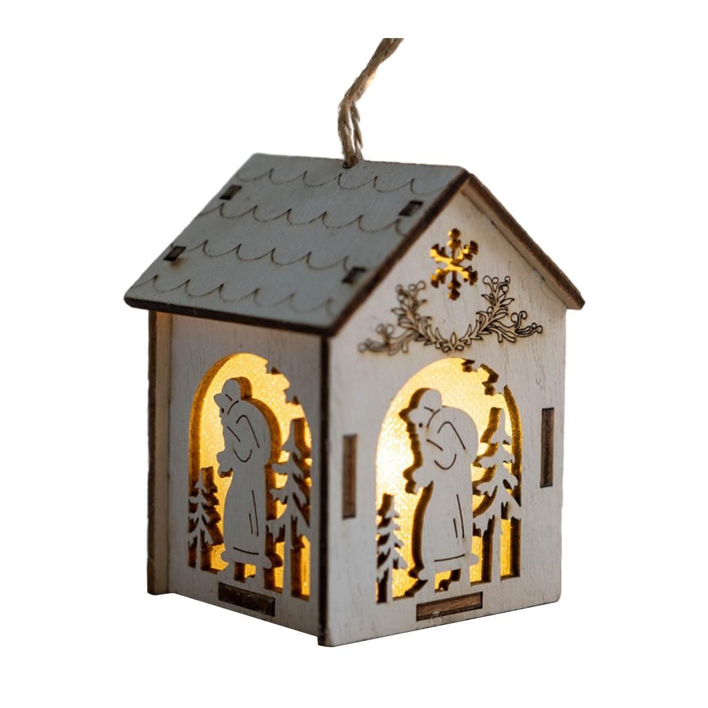 Wooden Christmas Luminous  Santa Claus-S