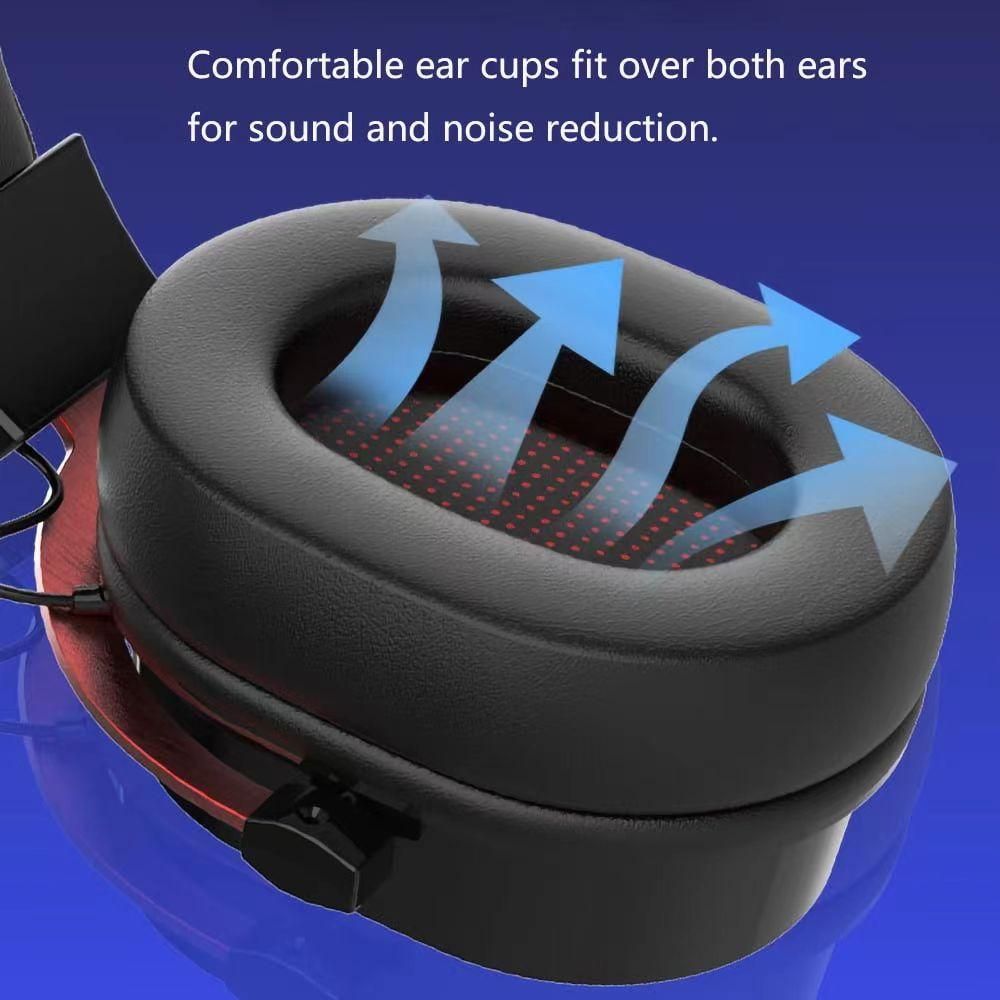 Wireless gaming headset with microphone, two wireless connection modes: 2.4GHz and Bluetooth 5.0, red