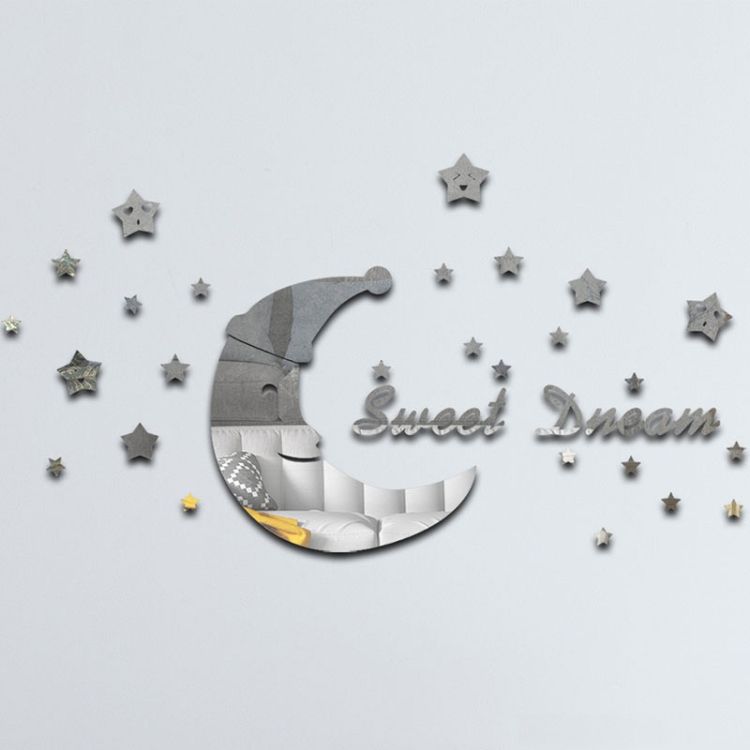 32pcs /Set Acrylic SweetDream Mirror Stereo Wall Stickers