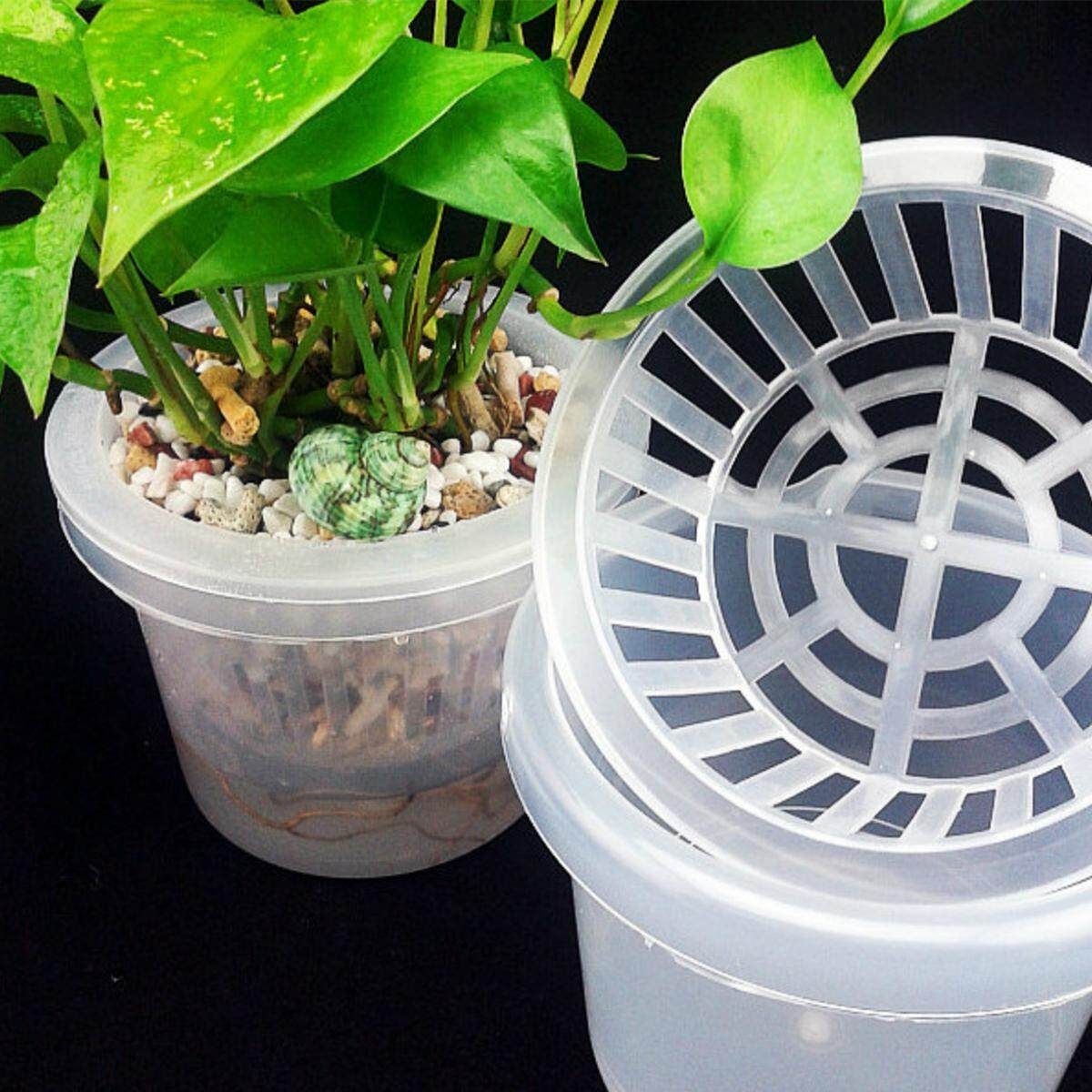 Plastic Mesh Pot Net Cloning Basket Hydroponic Aquarium Insert Plants Growth # 16