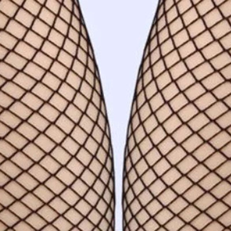 Sexy Women Lady Thigh High Socks Fishnet Mesh Solid-Black