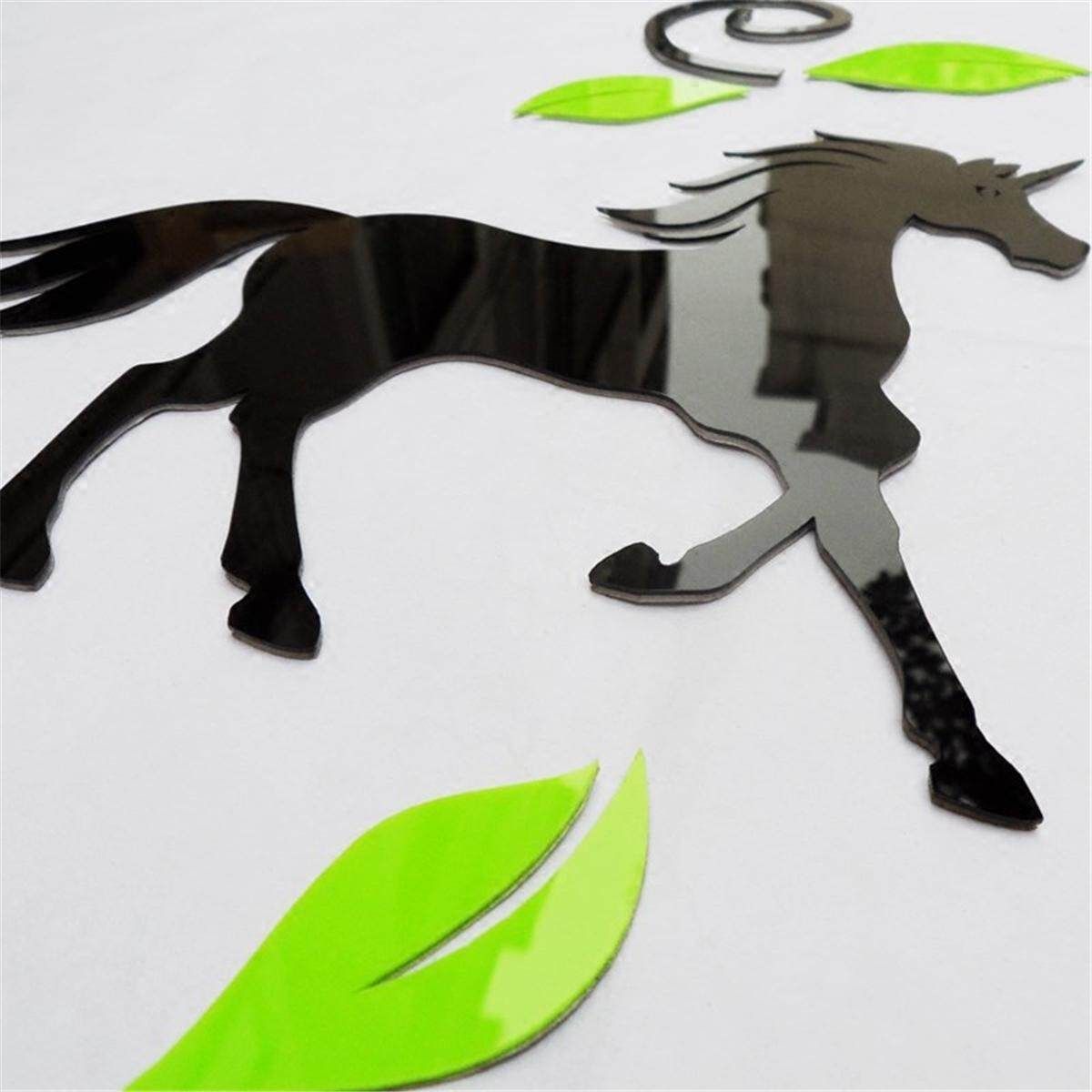 Removable Family Photo Frame Tree Sticker Living Room Wall Decals DIY Wall Decor Black Branch Light Green Leaf