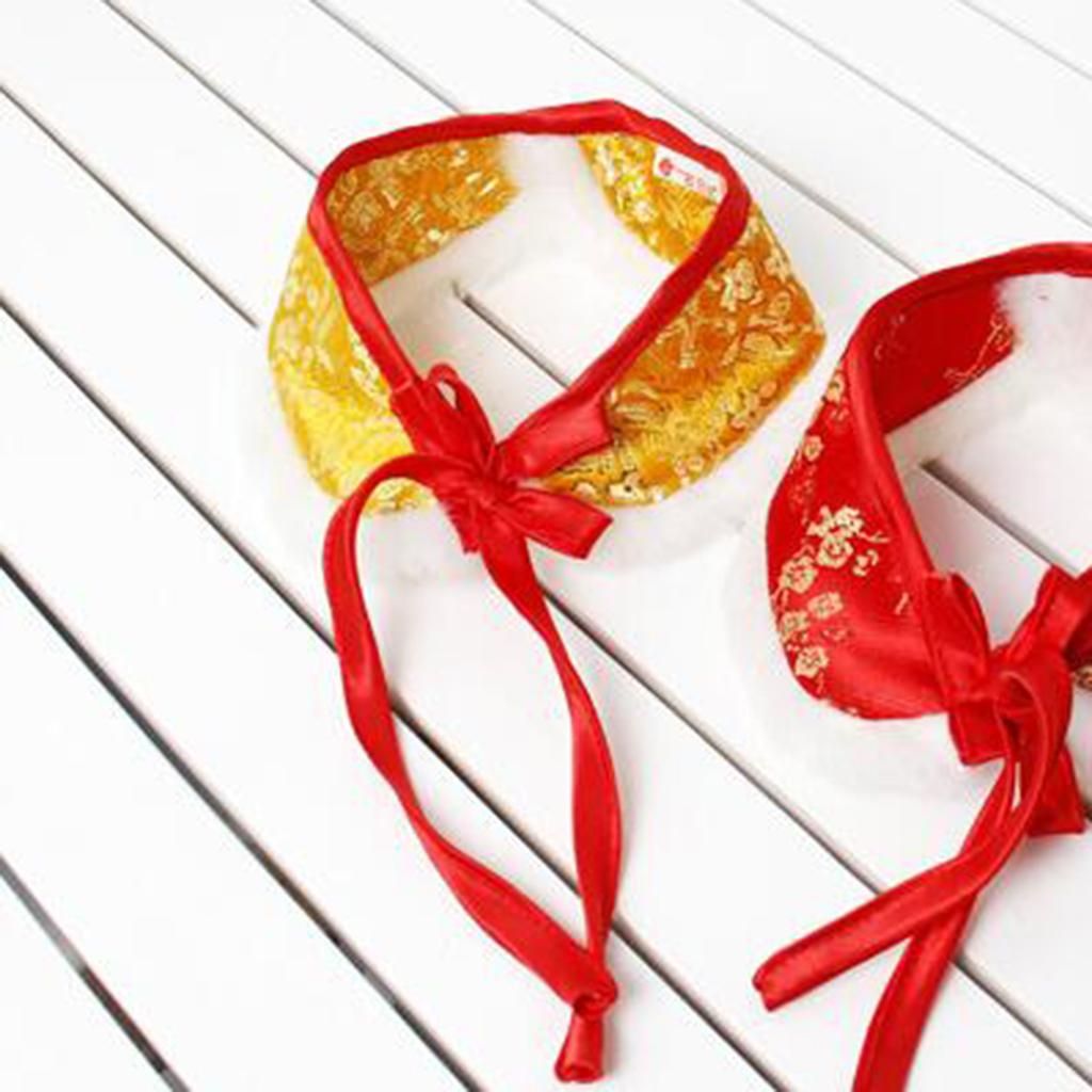 Pet Cloak Shawl Bow Tie Cat Christmas Clothes Party Cape Pet Yellow M