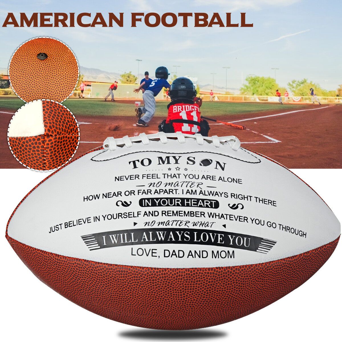 To My Son Dad Engraved American Football Training Exercise No.9 Gift Anniversary Birthday