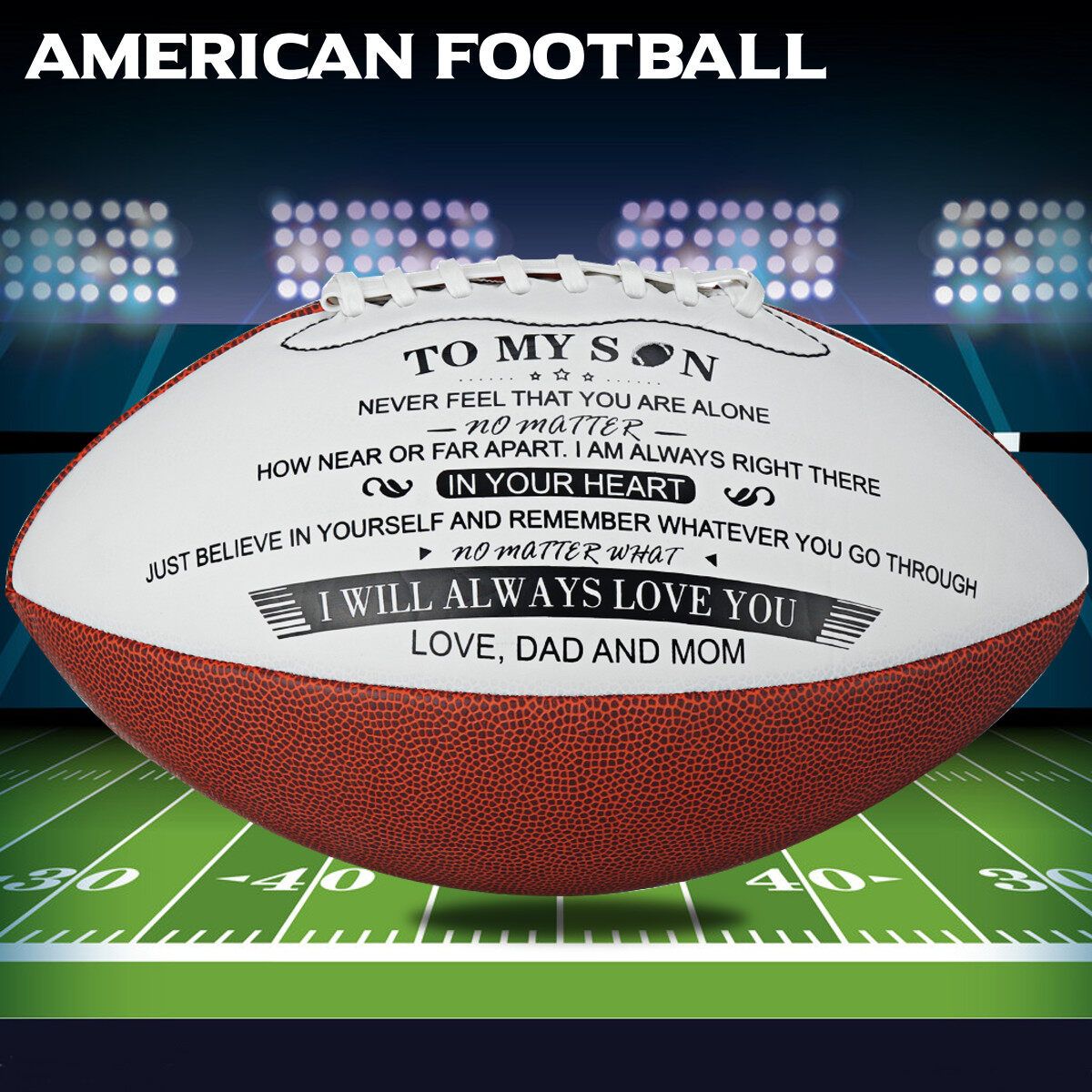 To My Son Dad Engraved American Football Training Exercise No.9 Gift Anniversary Birthday