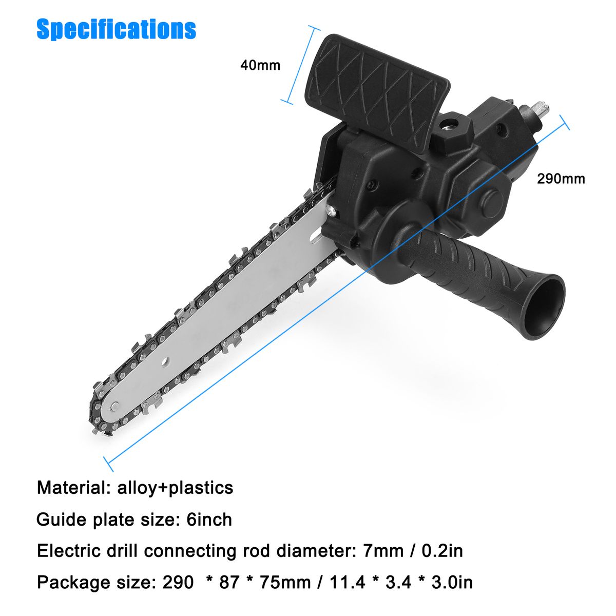 6 Inch Electric Drill Modified To Electric Chainsaw Tool