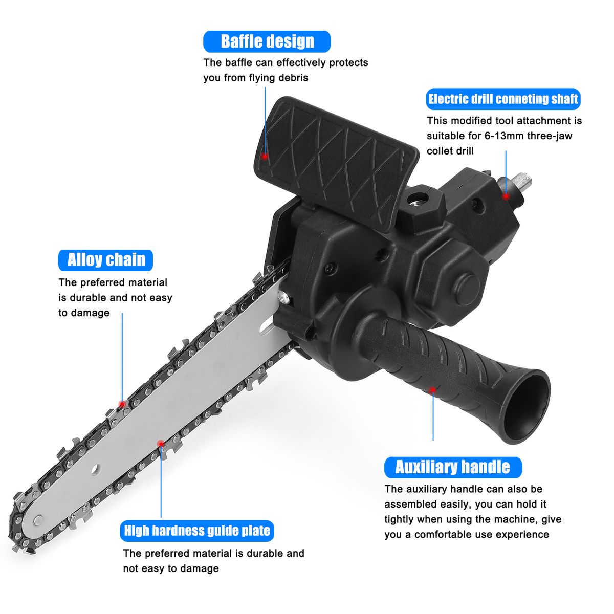 6 Inch Electric Drill Modified To Electric Chainsaw Tool