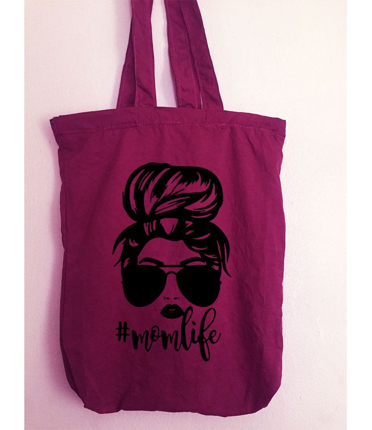 #momlife Design Fashion Tote Bag - Magenta