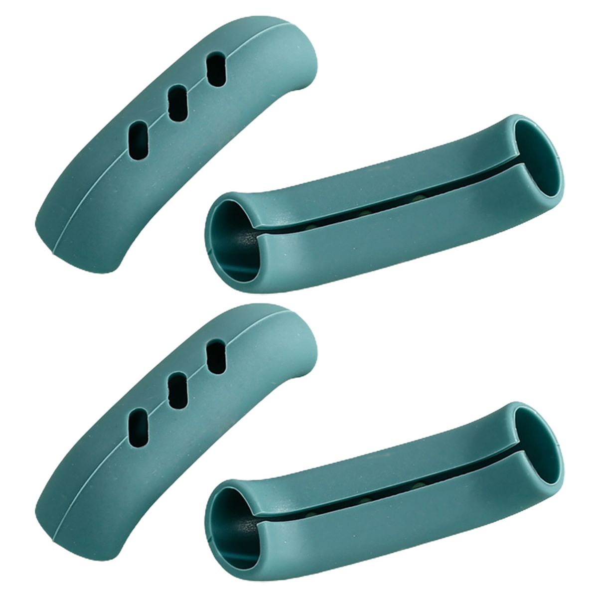 4PcsSet Kitchen Pan Handle Cover Heat Insulation Pot Ear Clip Green