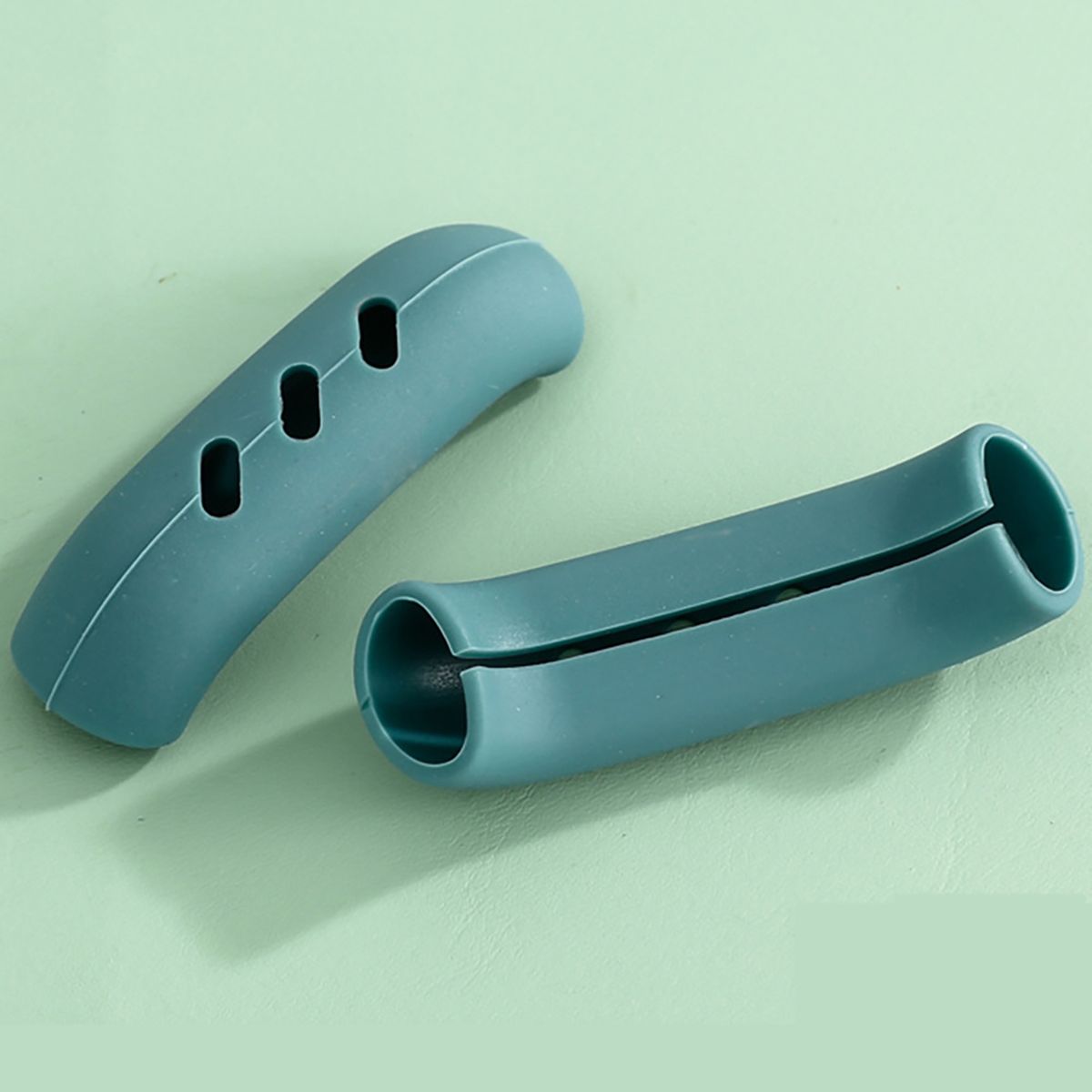 4PcsSet Kitchen Pan Handle Cover Heat Insulation Pot Ear Clip Green
