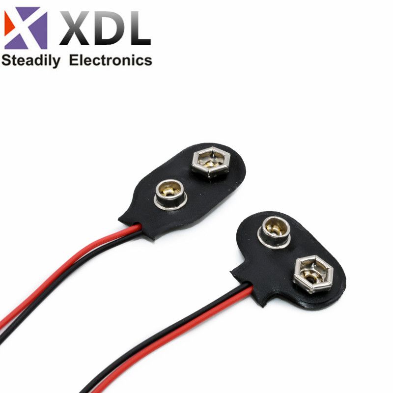 10Pcs 15cm Black Red Cable Connection 9V Clips Connector