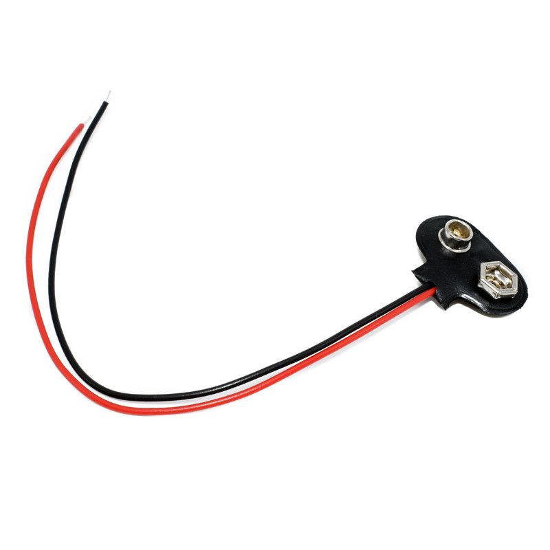 10Pcs 15cm Black Red Cable Connection 9V Clips Connector
