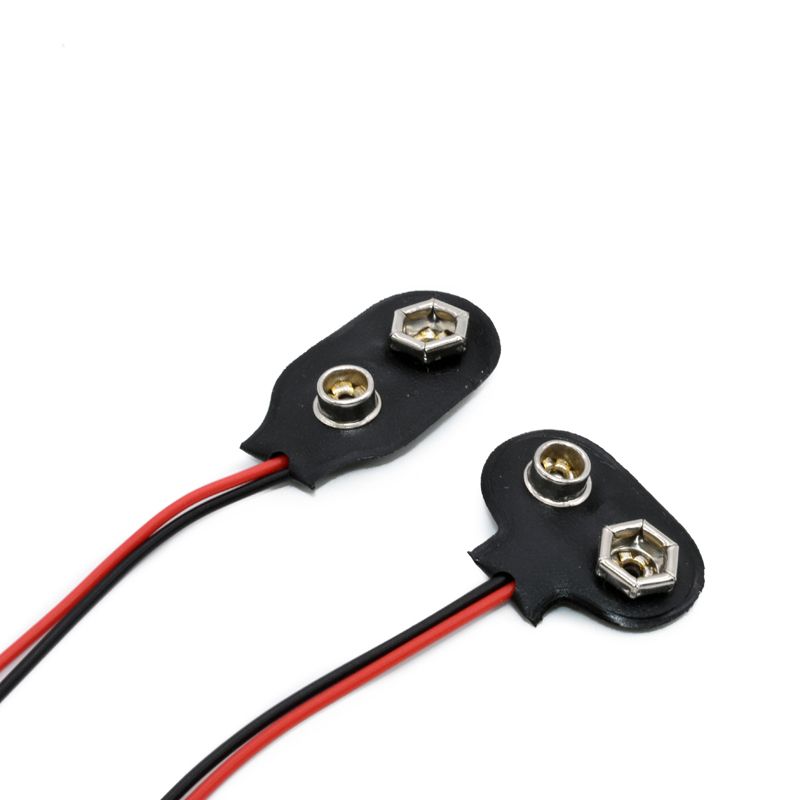10Pcs 15cm Black Red Cable Connection 9V Clips Connector