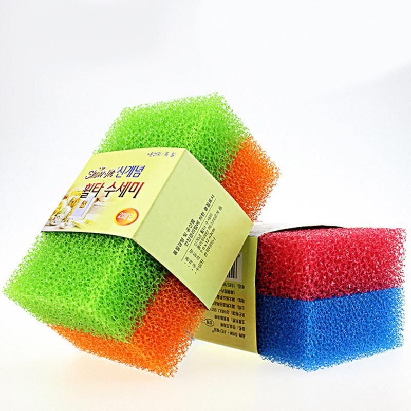 2Pcs Sponge Brush Plate Dish Cloth Washing Cleaning-White