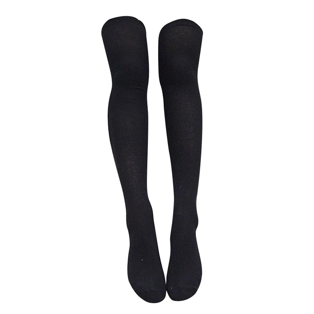 2x Women Extra Long Cotton Thigh High Socks Over The Knee High Boot